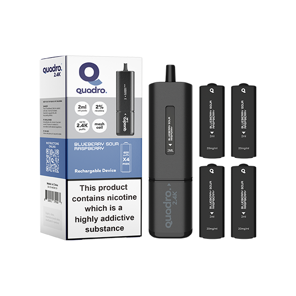 Blueberry Sour Raspberry - Quadro Black Series 2.4K Pod Vape Kit