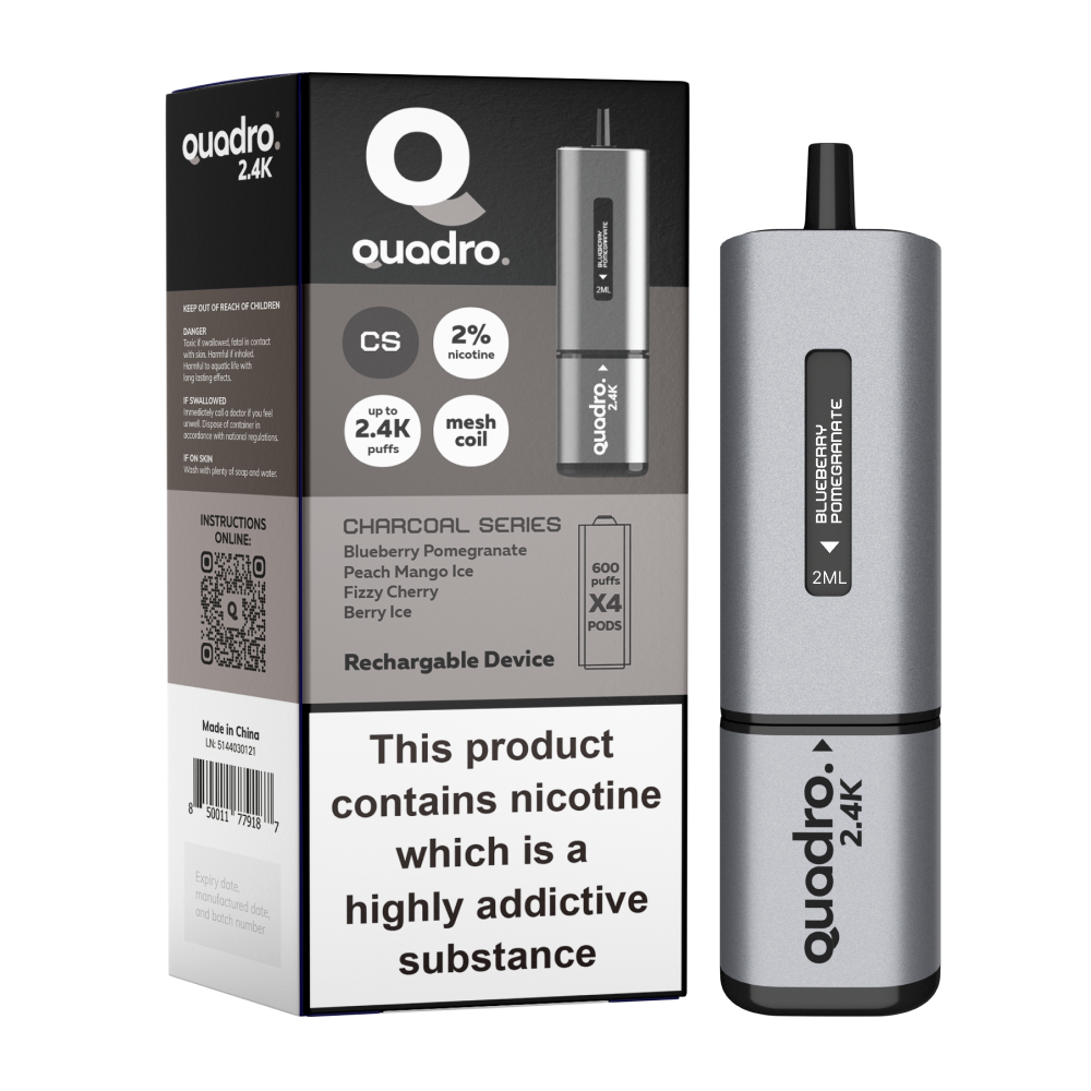 Charcoal Edition - Quadro 4 IN 1 Series 2400 Puff