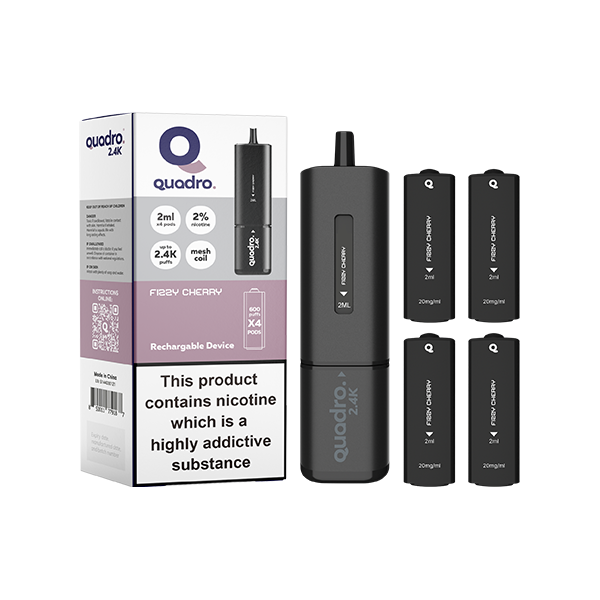 Fizzy Cherry - Quadro Black Series 2.4K Pod Vape Kit