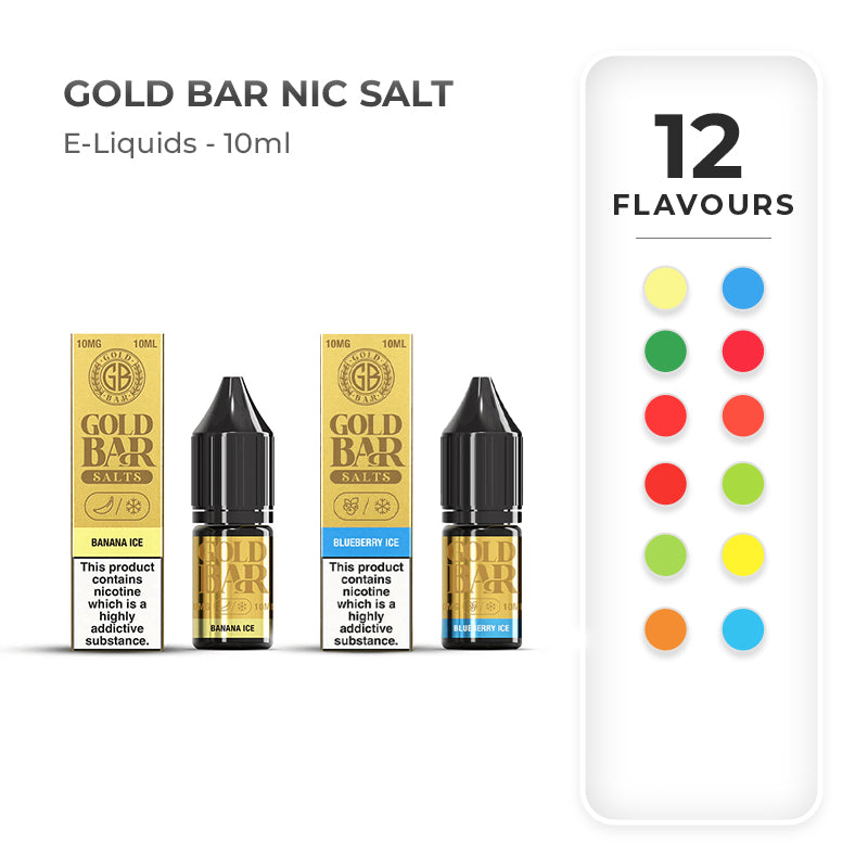 Gold Bar Nic Salt E-Liquids - 10ml