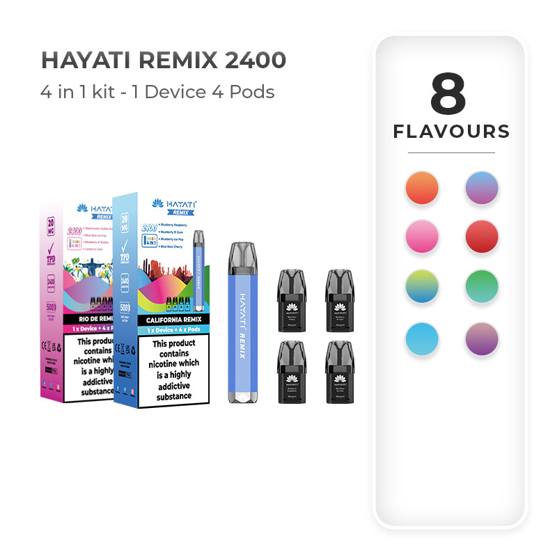 Hayati Remix 2400 Puffs Pod Vape Kit