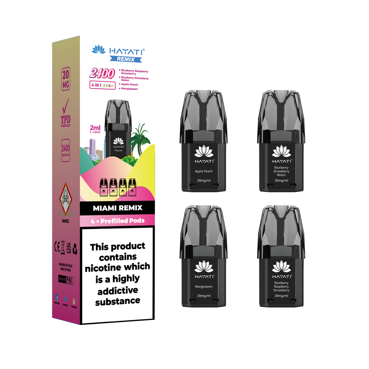 Hayati Remix 2400 Prefilled Pods (Pack OF 4 PODS)