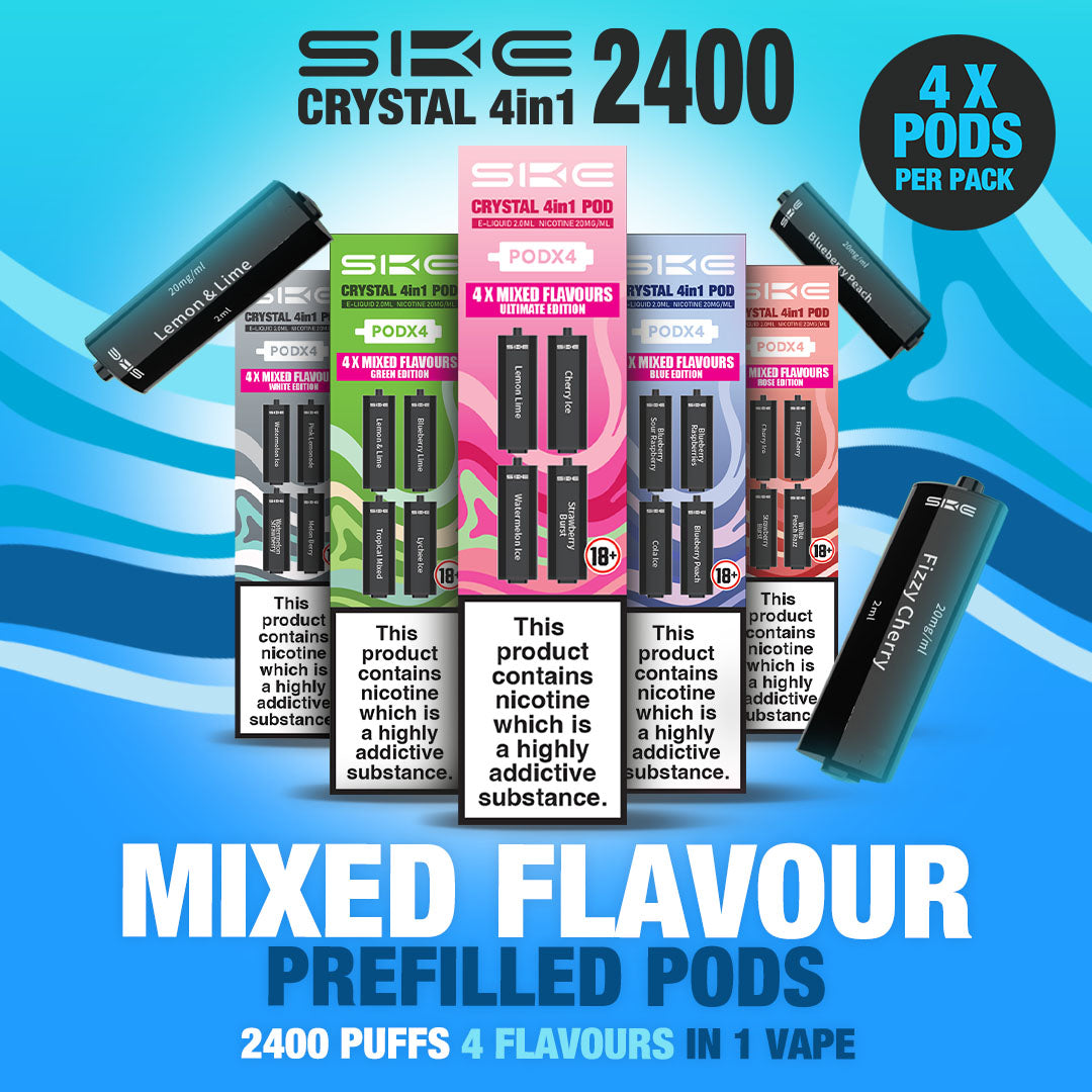 Mixed Flavour 2400 4-in-1  Prefilled Pods - SKE Crystal