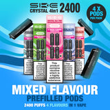 Mixed Flavour 2400 4-in-1  Prefilled Pods - SKE Crystal