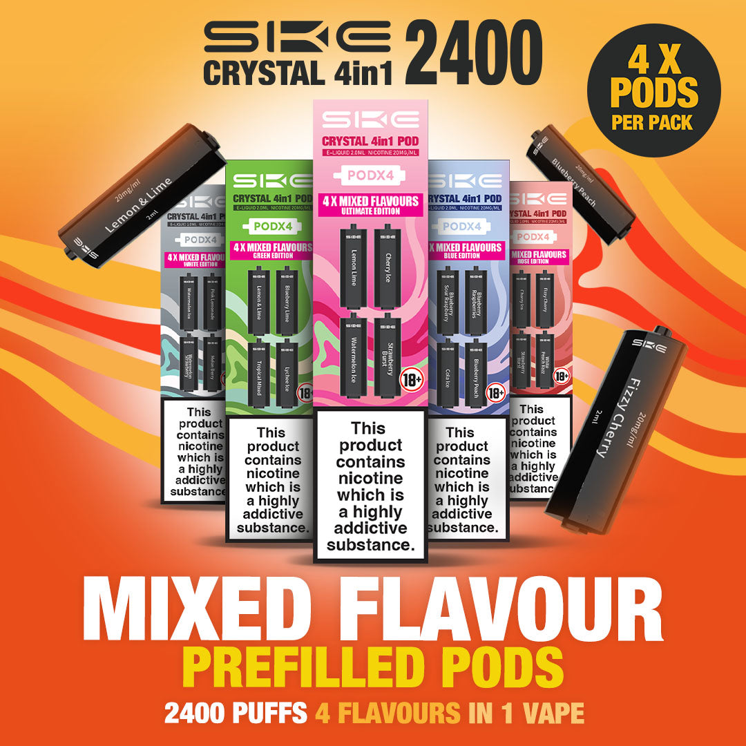 Mixed Flavour 2400 4-in-1  Prefilled Pods - SKE Crystal