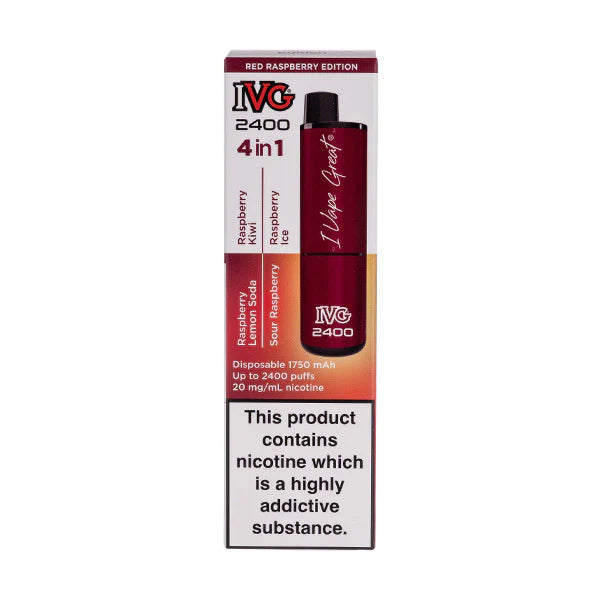 Red Raspberry Edition (New) - IVG 2400 Disposable Vape 4 IN 1