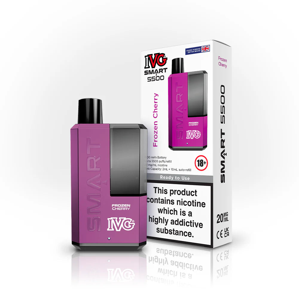 Frozen Cherry - IVG Smart 5500 Refillable Disposable Vape Kit