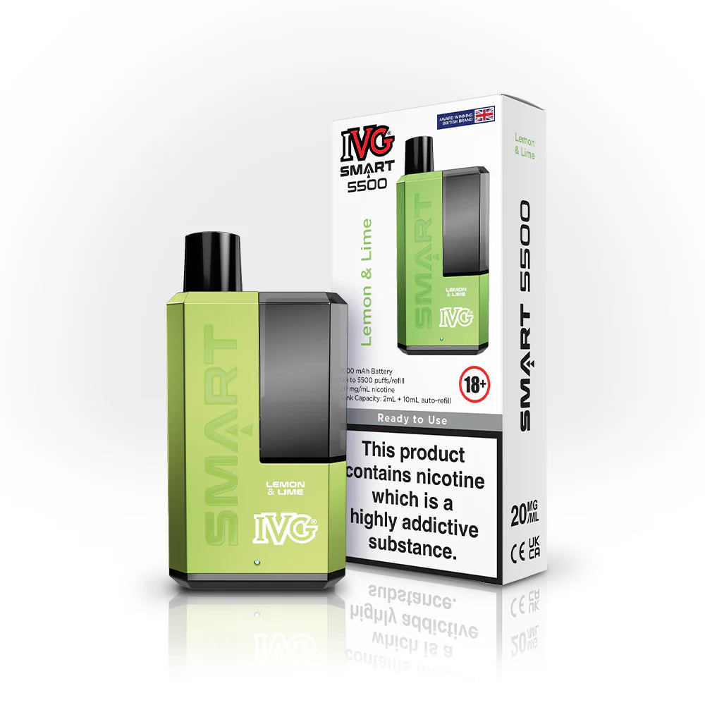 Lemon And Lime - IVG Smart 5500 Refillable Disposable Vape Kit