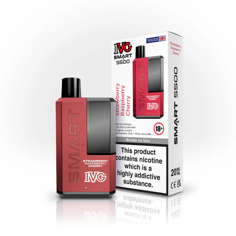 Strawberry Raspberry Cherry - IVG Smart 5500 Refillable Disposable Vape Kit