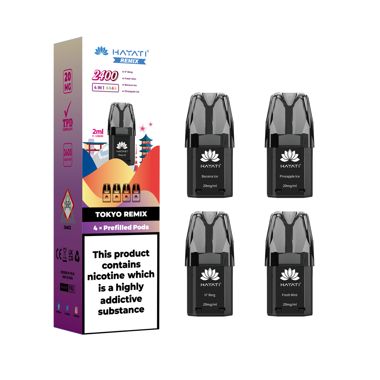 Hayati Remix 2400 Prefilled Pods (Pack OF 4 PODS)