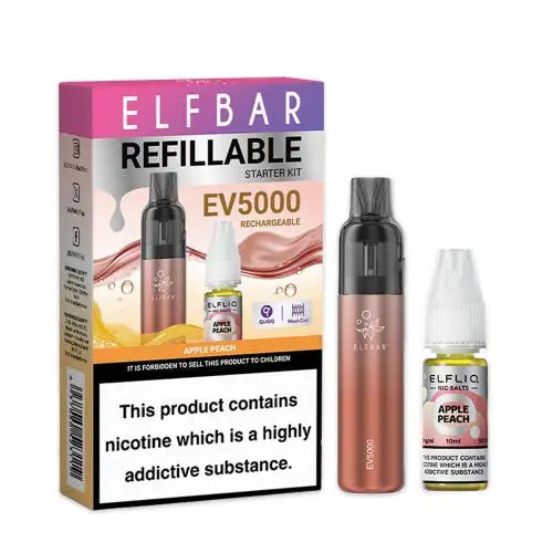 Apple Peach - ElfBar EV5000 Refillable Rechargeable Vape Kit