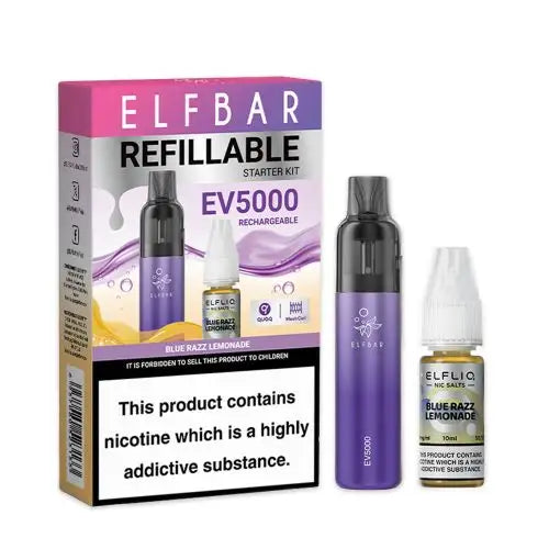 Blue Razz Lemonade - ElfBar EV5000 Refillable Rechargeable Vape Kit