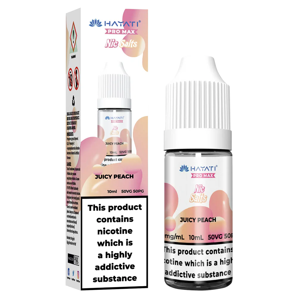 Hayati Pro Max Nic Salt E-Liquid Juicy Peach - 10ml