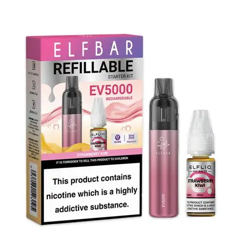 Strawberry Kiwi - ElfBar EV5000 Refillable Rechargeable Vape Kit